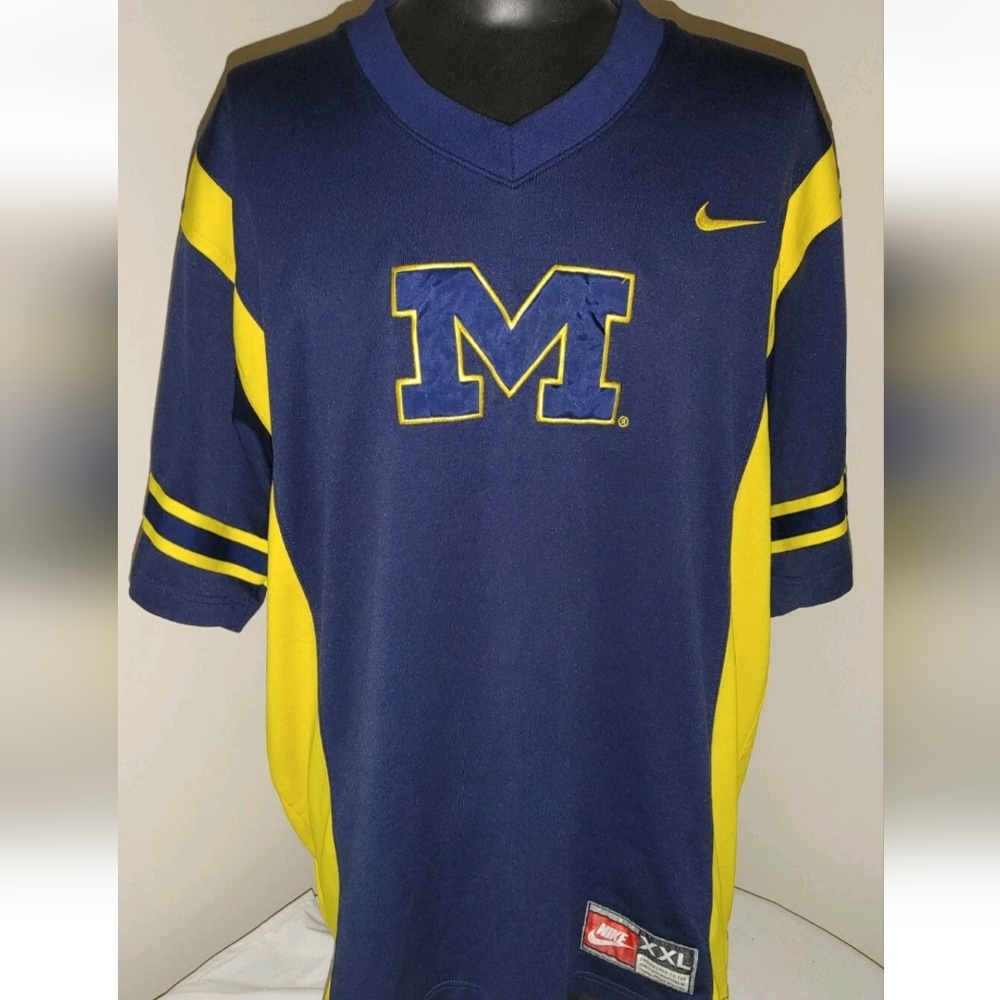 Michigan Wolverines Jersey Style Shirt Men's Size XXL Blue And Yellow Pre-owned